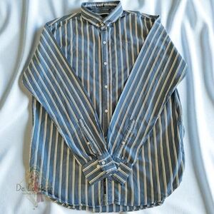 Billionaire Italian Couture Blue Striped Long Sleeve Button-up Shirt 46/16